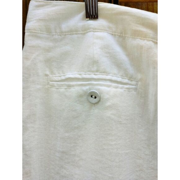 Women's Charter Club Pant Shop Classic Fit Linen White w/Shimmer Pants (Sz 18) - Picture 5 of 10
